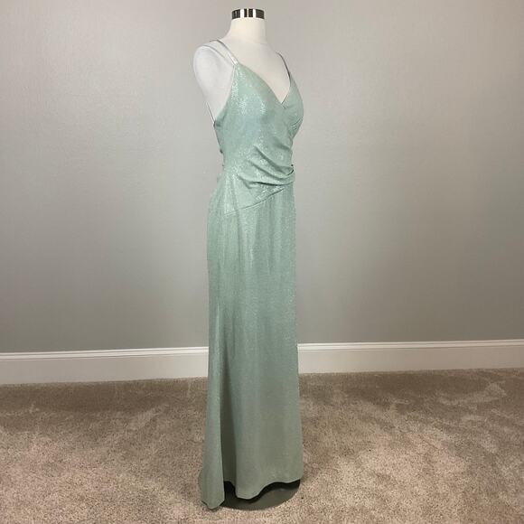 Eliza J Women's Formal Dress Size 16 Green Sequined Backless Long Evening Gown - Picture 2 of 13